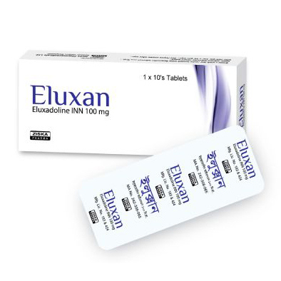 Pack Image: Eluxan 100 mg Tablet (1 x 10)