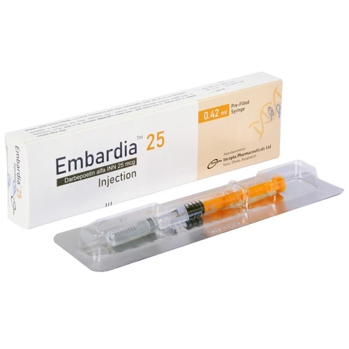 Pack Image: Embardia 25 mcg Injection (25 mcg pre-filled syringe)