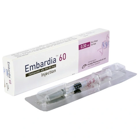 Pack Image: Embardia 60 mcg Injection (60 mcg pre-filled syringe)