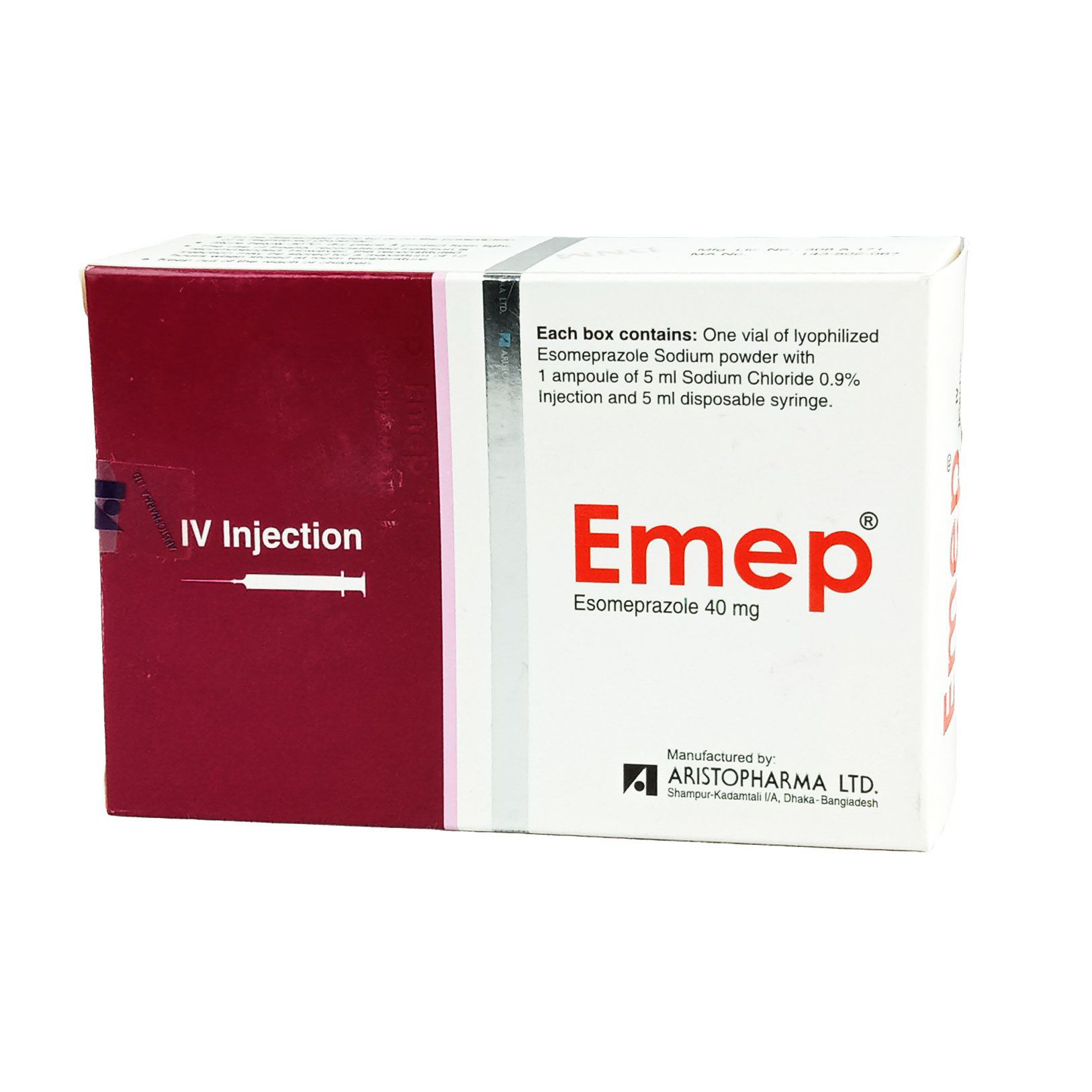 Pack Image: Emep 40 mg Injection (40 mg vial)