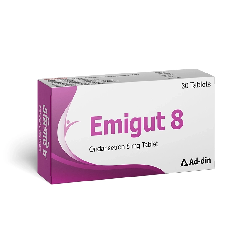 Pack Image: Emigut 8 mg Tablet (3 x 10)