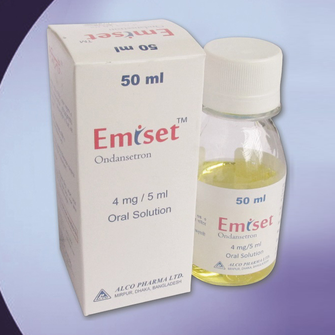 Pack Image: Emiset 4 mg Oral Solution (50 ml bottle)