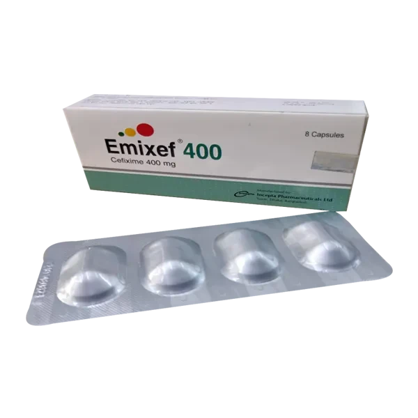 Pack Image: Emixef 400 mg Capsule (2 x 4)