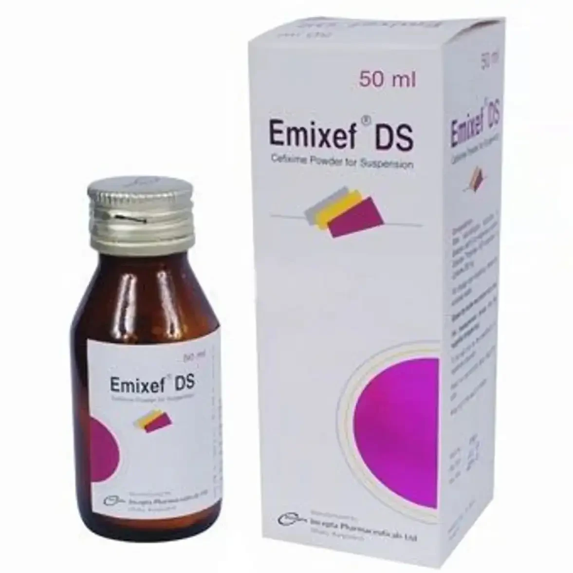 Pack Image: Emixef DS 200 mg Suspension (50 ml bottle)