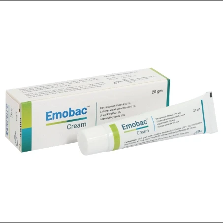 Pack Image: Emobac 10% 0.1% Cream (20 gm tube)