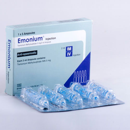 Pack Image: Emonium 5 mg Injection (2 ml ampoule)