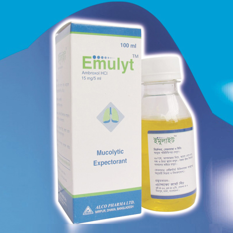 Pack Image: Emulyt 15 mg Syrup (100 ml bottle)