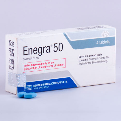Pack Image: Enegra 50 mg Tablet (1 x 4)