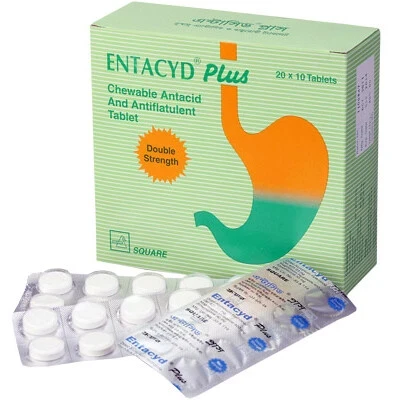 Pack Image: Entacyd Plus 400 mg Chewable Tablet (20 x 10)