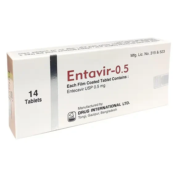 Pack Image: Entavir 0.5 mg Tablet (1 x 14)