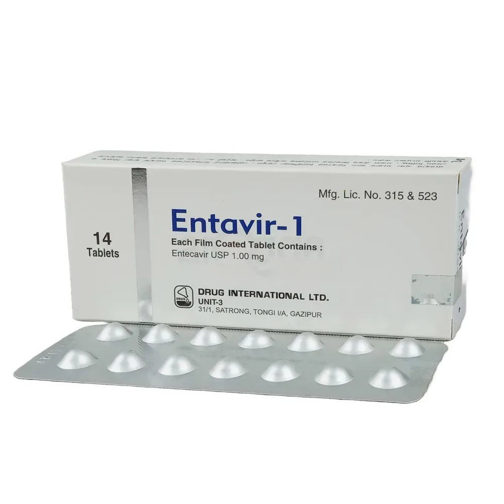Pack Image: Entavir 1 mg Tablet (1 x 14)