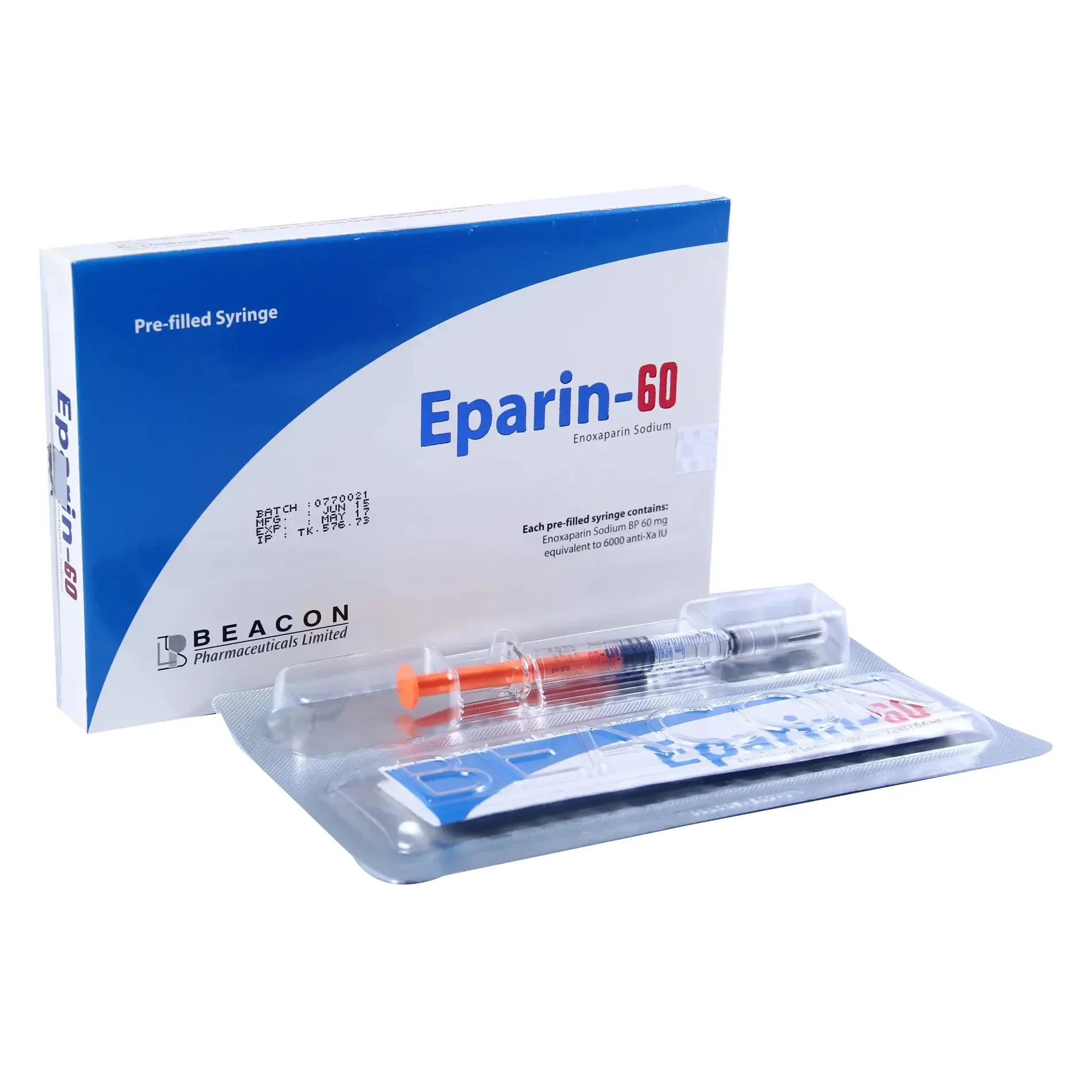 Pack Image: Eparin 6000 Anti-Xa Injection (0.6 ml pre-filled syringe)