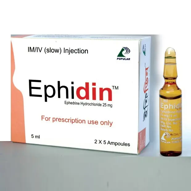 Pack Image: Ephidin 25 mg Injection (5 ml ampoule)