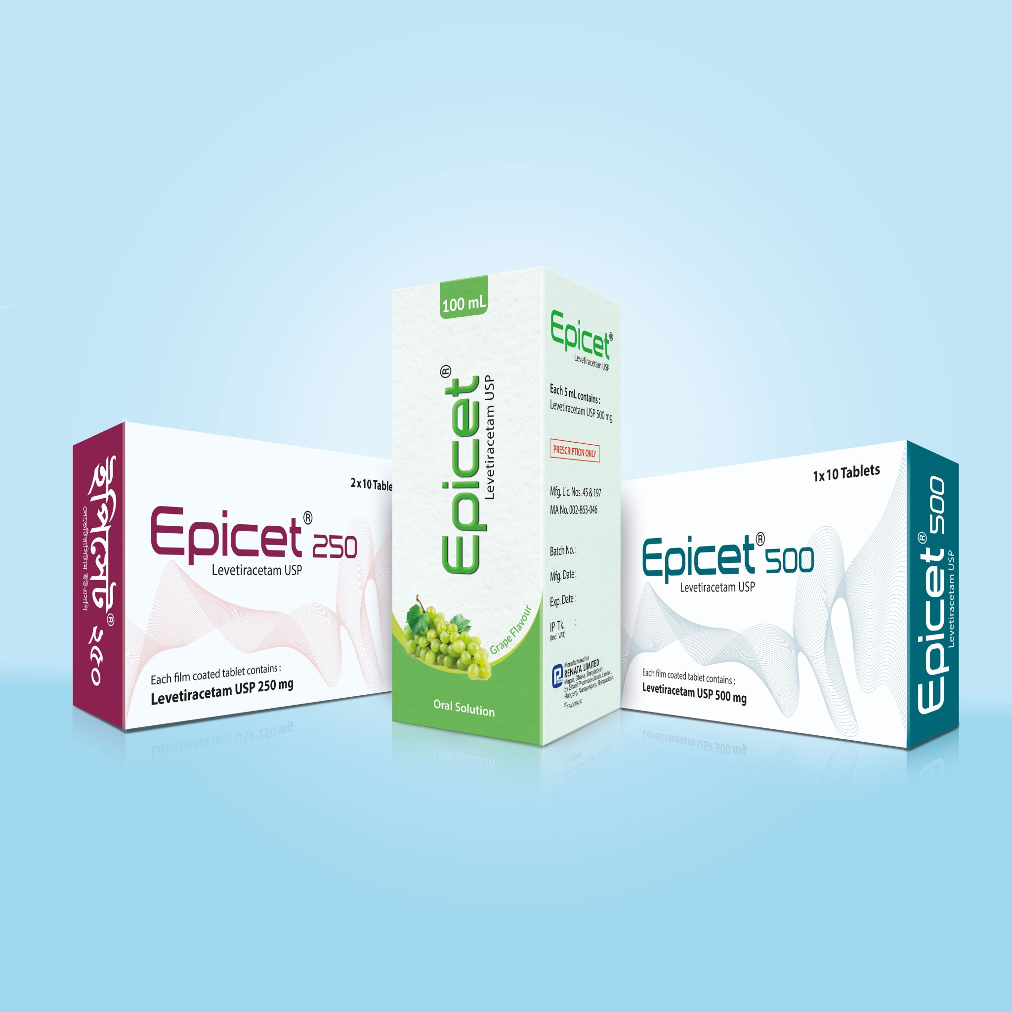 Pack Image: Epicet 500 mg Injection (5 ml ampoule)