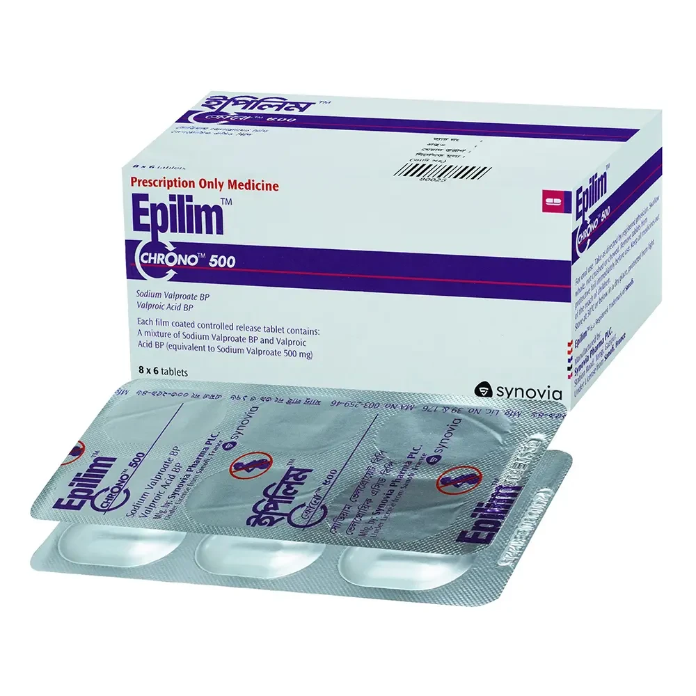 Pack Image: Epilim Chrono 500 mg Tablet (8 x 6)