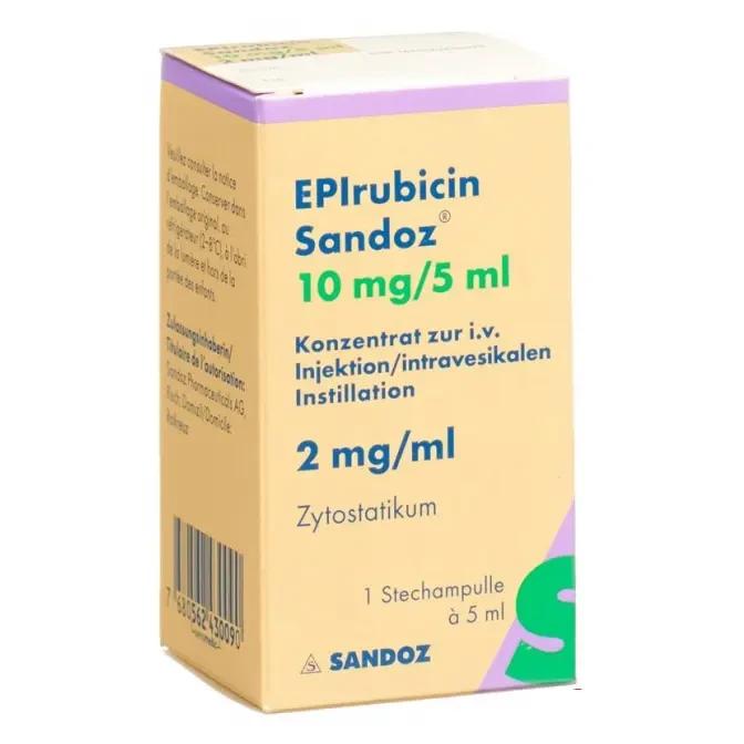 Pack Image: Epirubicin Sandoz 2 mg Injection (10 mg vial)