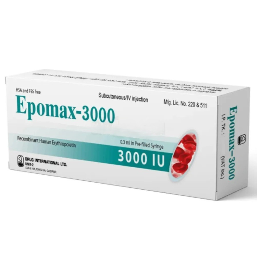 Pack Image: Epomax 3000 IU Injection (3000 IU pre-filled syringe)
