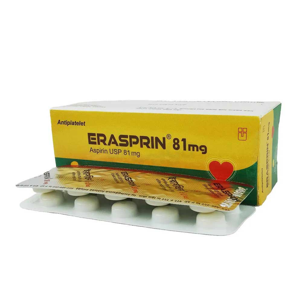 Pack Image: Erasprin 81 mg Tablet (6 x 10)
