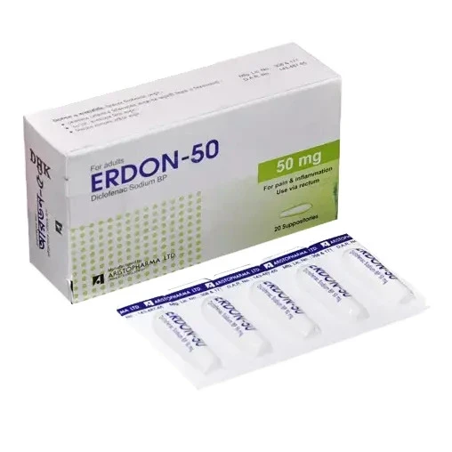Pack Image: Erdon 50 mg Suppository (4 x 5)