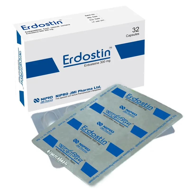 Pack Image: Erdostin 300 mg Capsule (4 x 8)