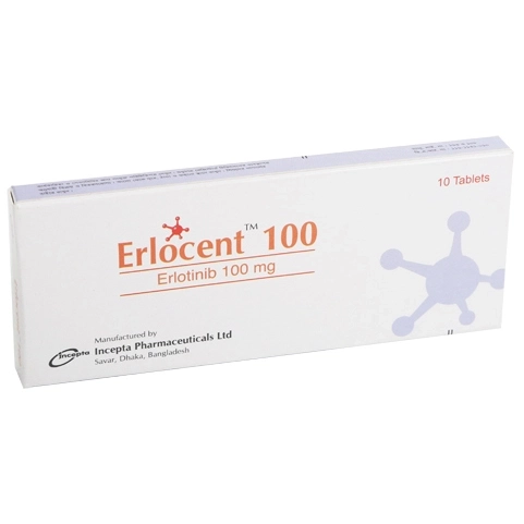 Pack Image: Erlocent 100 mg Tablet (1 x 10)