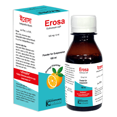 Pack Image: Erosa 125 mg Suspension (100 ml bottle)