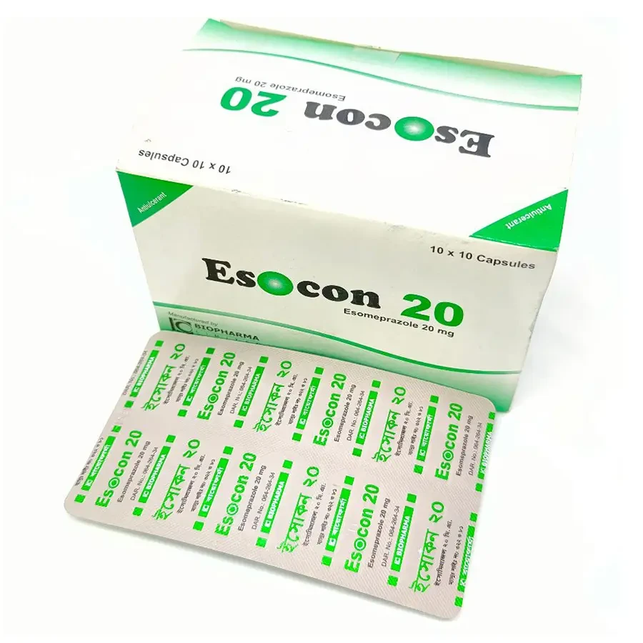 Pack Image: Esocon 20 mg Capsule (10 x 10)