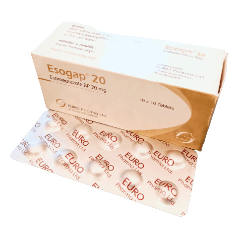 Pack Image: Esogap 20 mg Tablet (10 x 10)