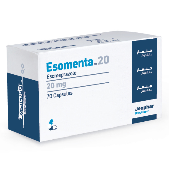 Pack Image: Esomenta 20 mg Capsule (7 x 10)