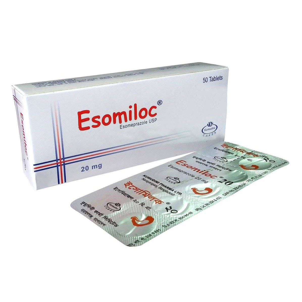 Pack Image: Esomiloc 20 mg Tablet (6 x 10)
