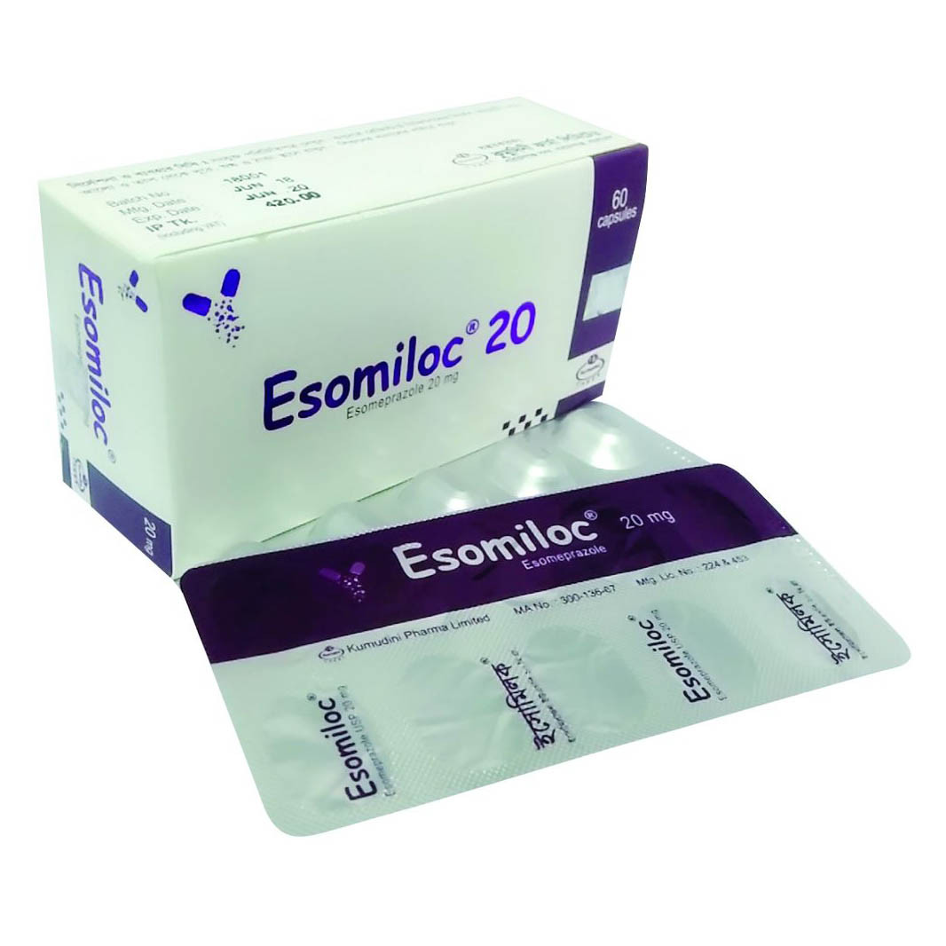 Pack Image: Esomiloc 20 mg Capsule (6 x 10)