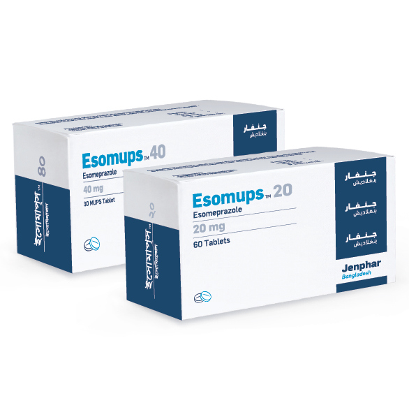Pack Image: Esomups 40 mg Tablet (5 x 6)