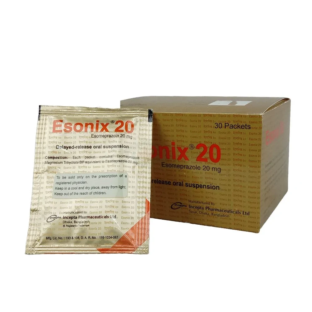 Pack Image: Esonix 20 mg Powder (20 mg sachet)