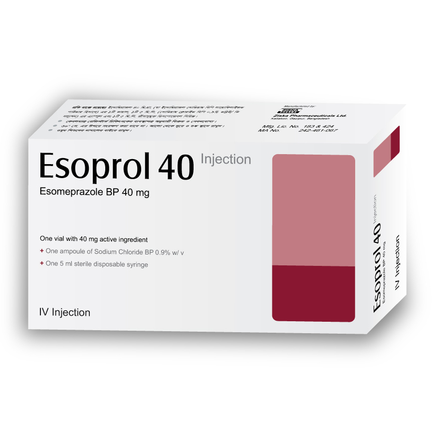 Pack Image: Esoprol 40 mg Injection (40 mg vial)