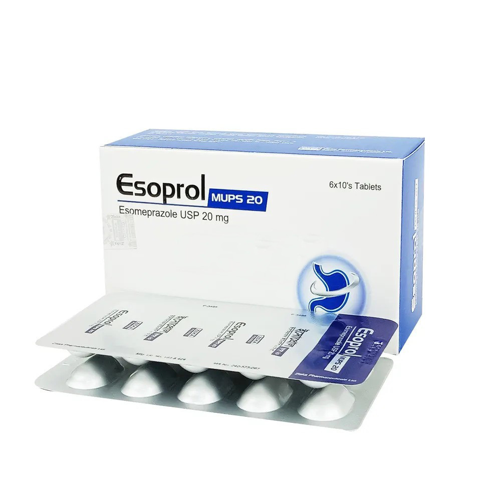 Pack Image: Esoprol MUPS 20 mg Tablet (6 x 10)