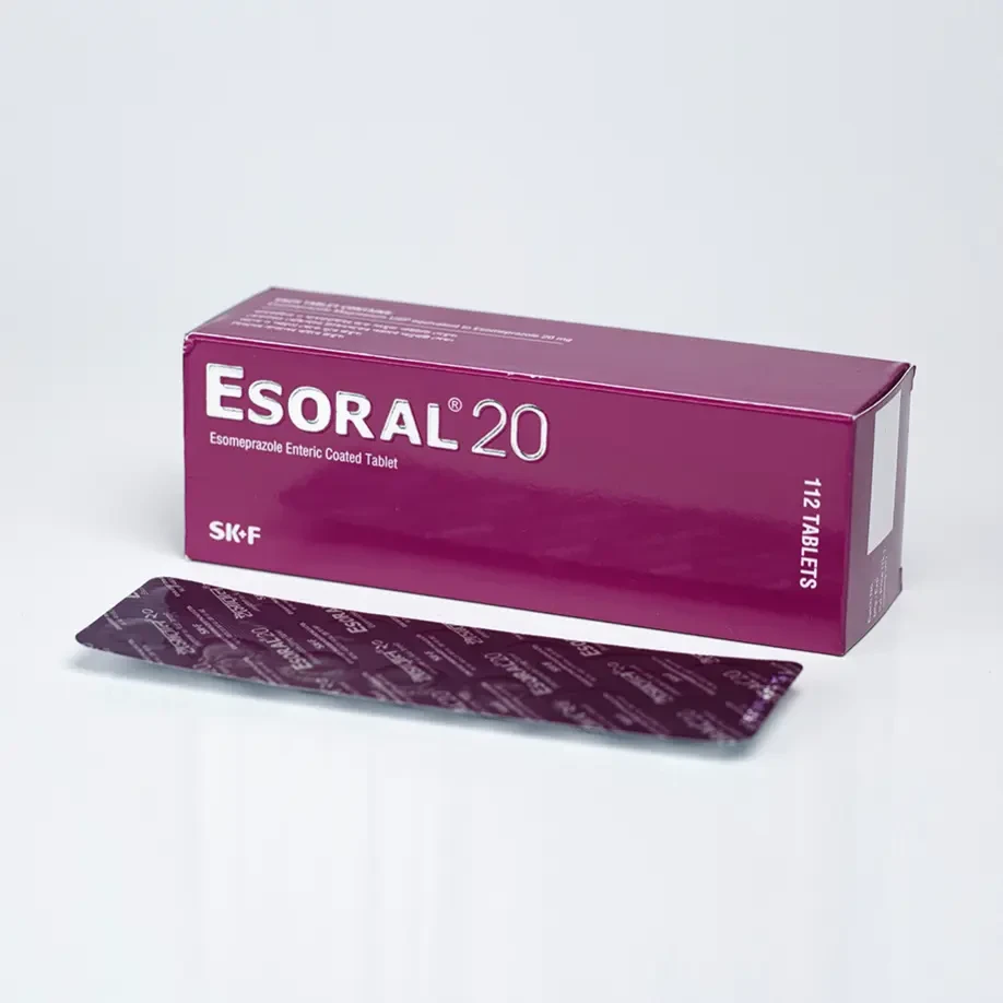 Pack Image: Esoral 20 mg Tablet (8 x 14)