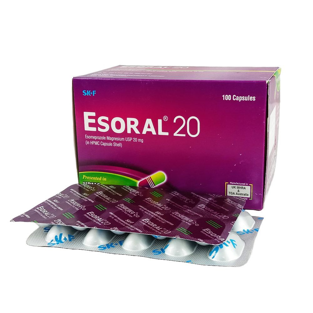 Pack Image: Esoral 20 mg Capsule (10 x 10)