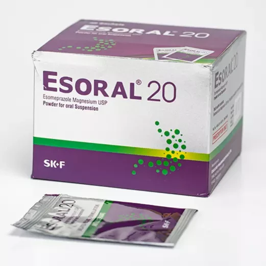 Pack Image: Esoral 20 mg Powder (20 mg sachet)