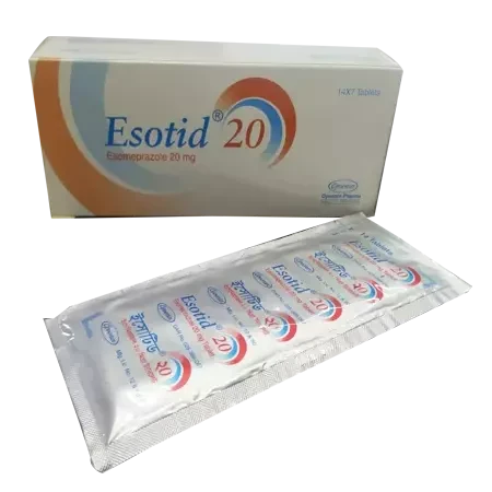 Pack Image: Esotid 20 mg Tablet (7 x 14)