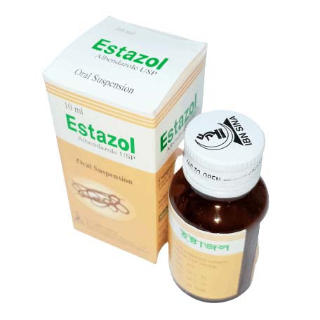 Pack Image: Estazol 200 mg Suspension (10 ml bottle)