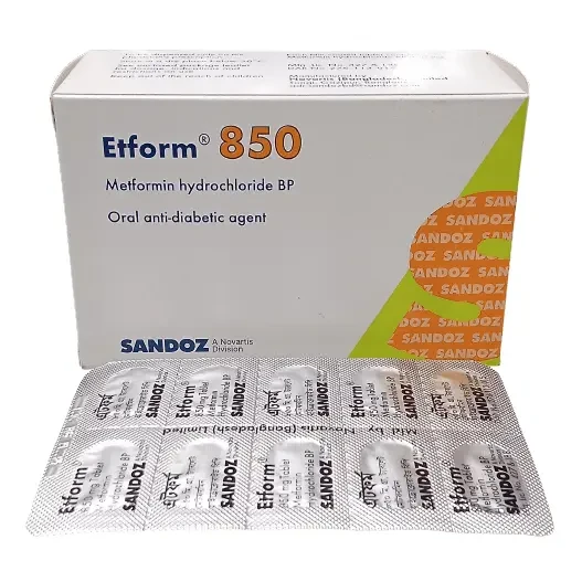 Pack Image: Etform 850 mg Tablet (5 x 10)