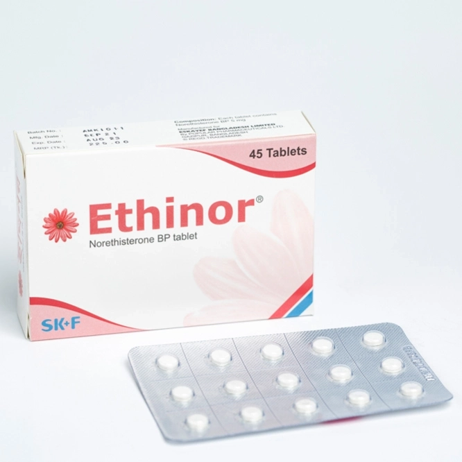 Pack Image: Ethinor 5 mg Tablet (3 x 15)