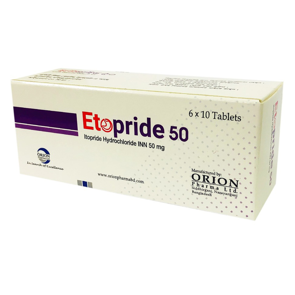 Pack Image: Etopride 50 mg Tablet (6 x 10)