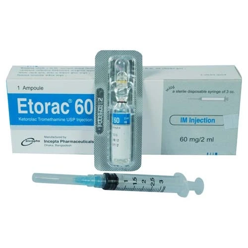 Pack Image: Etorac 60 mg Injection (2 ml ampoule)