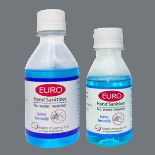 Pack Image: Euro Hand Sanitizer 75% 0.125% Hand Rub (5 liter bottle)