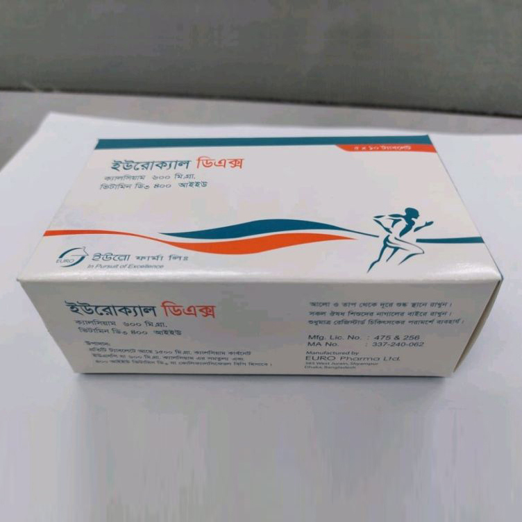 Pack Image: Eurocal-DX 600 mg Tablet (5 x 10)