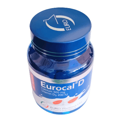 Pack Image: Eurocal-D 500 mg Tablet (1 x 30)
