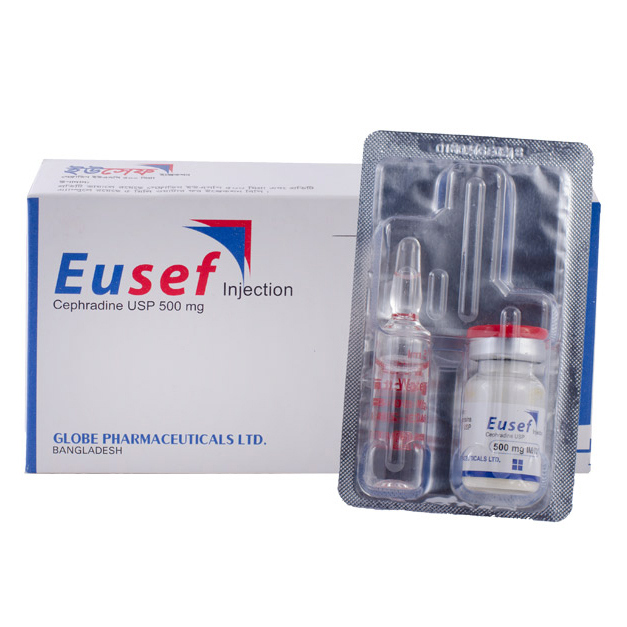 Pack Image: Eusef 500 mg Injection (500 mg vial)