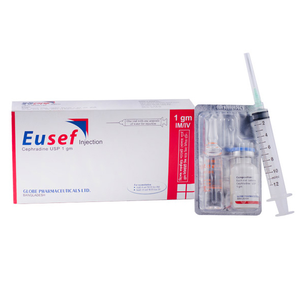 Pack Image: Eusef 1 gm Injection (1 gm vial)