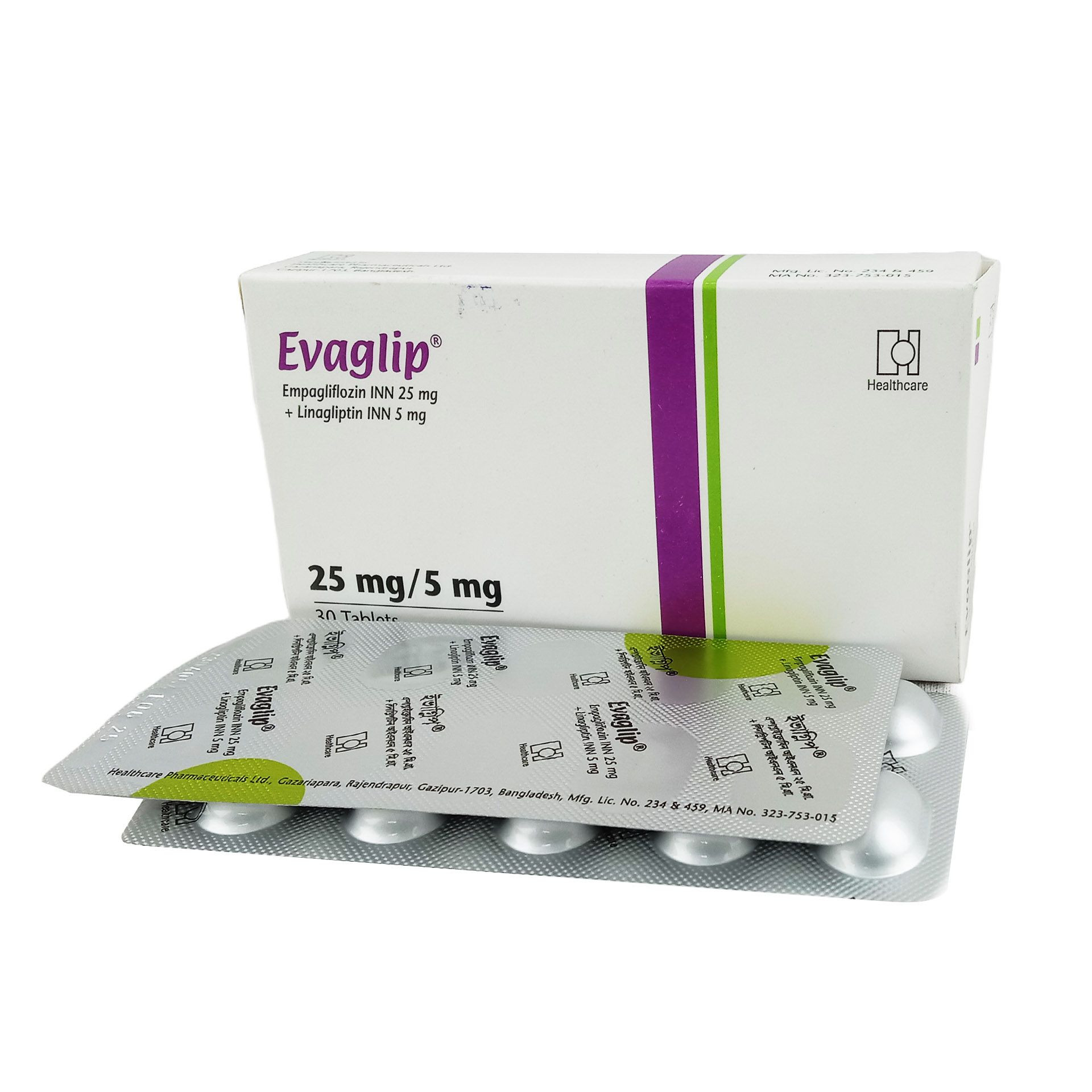 Pack Image: Evaglip 25 mg Tablet (3 x 10)